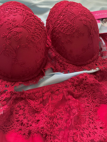 Kırmızı Dantel Takım