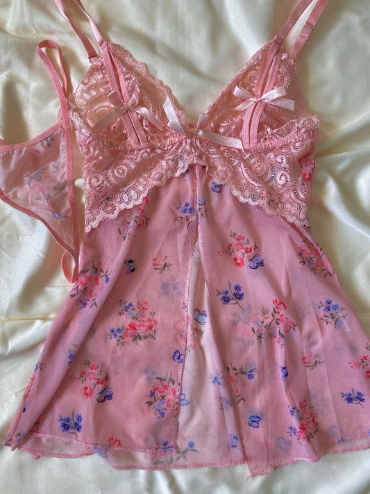 Çiçek desenli babydoll